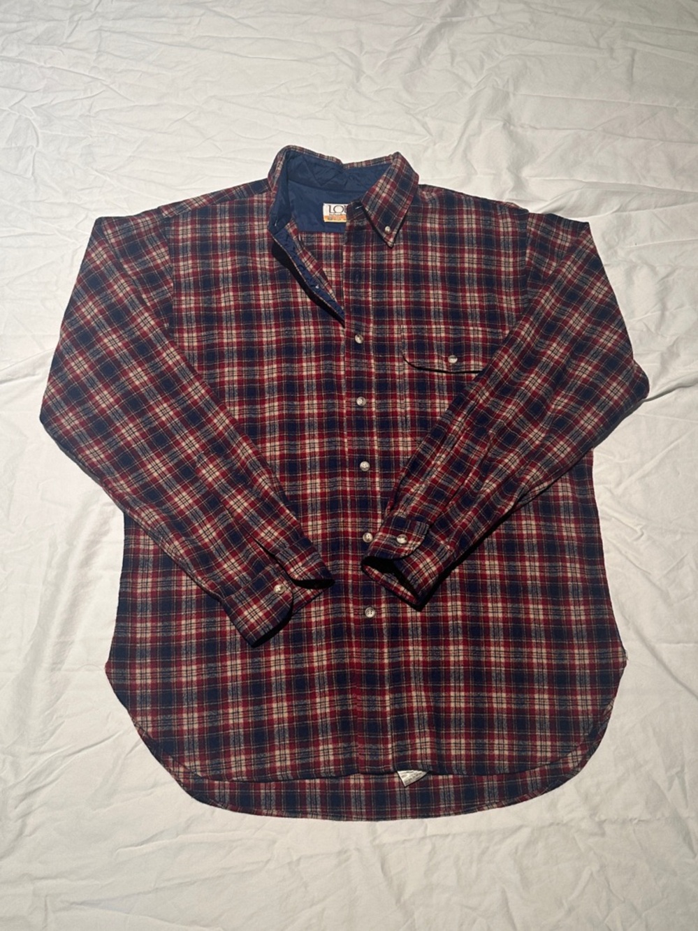 Vintage LOBO by Pendleton 100% Virgin Wool Plaid Button Down Shirt L